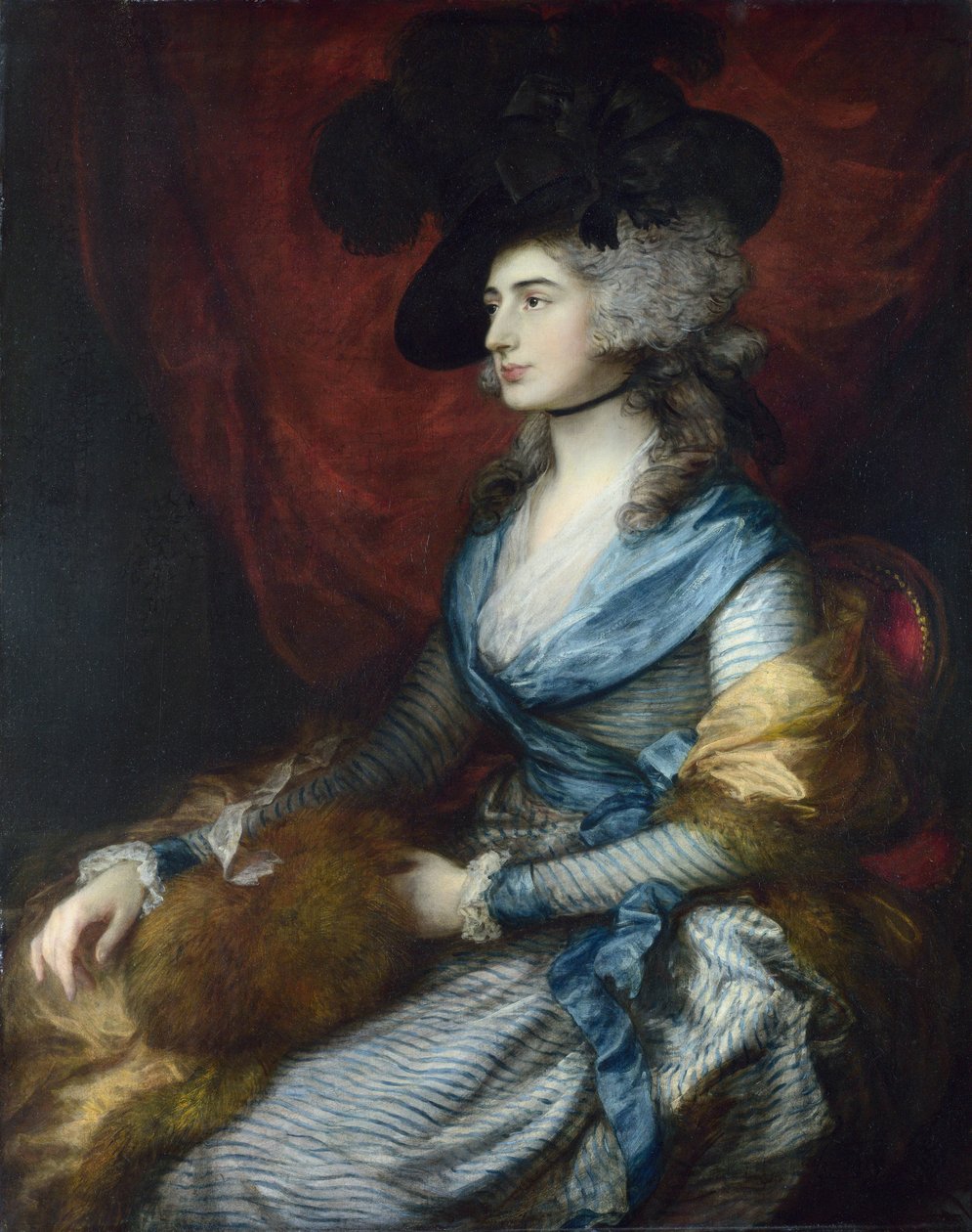 Sarah Siddonsin (1755-1831) muotokuva - Thomas Gainsboroughin (1727-1788) piirustus, öljy kankaalle 1785 - National Gallery, Lontoo 126x99,5 tekijältä Thomas Gainsborough
