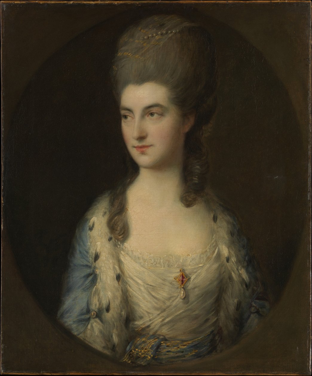Nuoren naisen muotokuva, nimeltään Miss Sparrow tekijältä Thomas Gainsborough