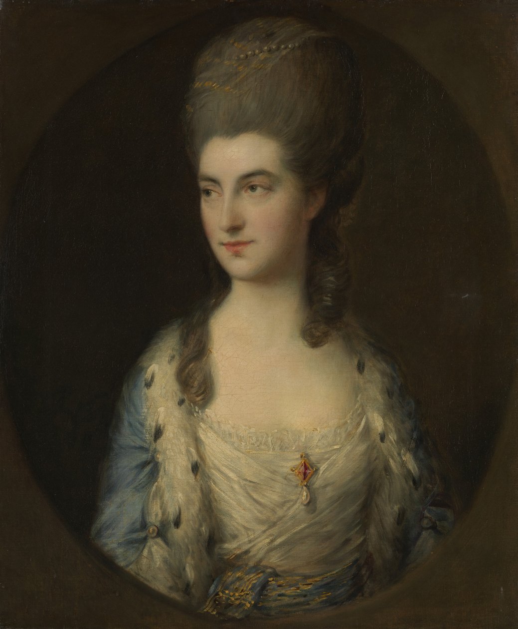 Nuoren naisen muotokuva, nimeltään Miss Sparrow, 1770-luku. tekijältä Thomas Gainsborough