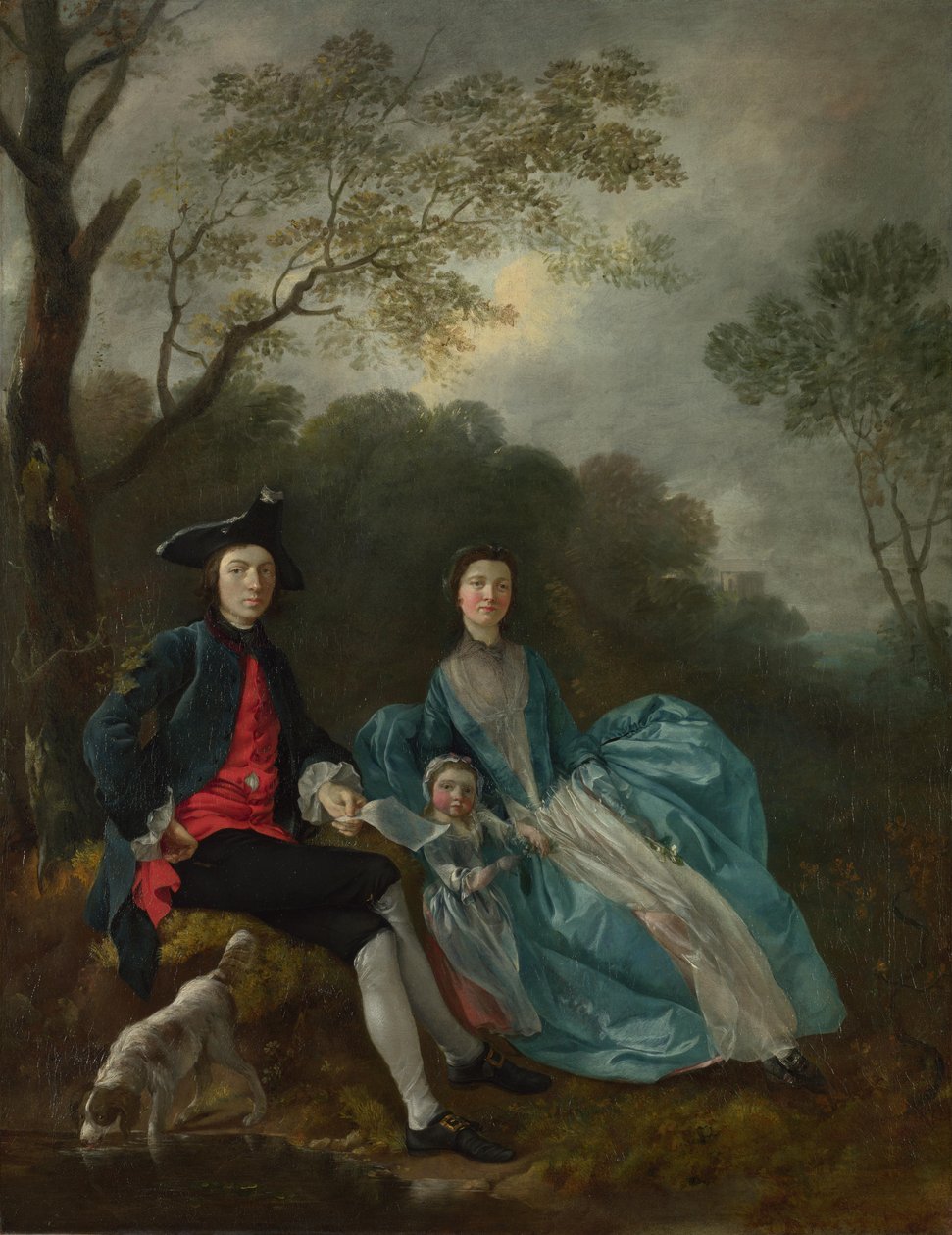 Muotokuva taiteilijasta vaimonsa ja tyttärensä kanssa tekijältä Thomas Gainsborough