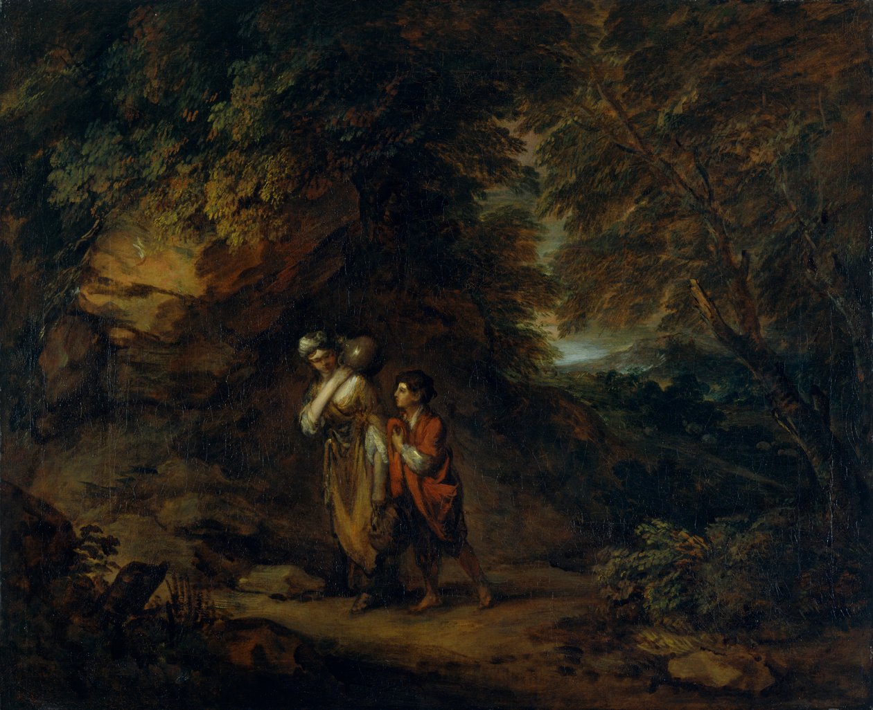 "Kivellinen maisema Hagarin ja Ismaelin kanssa", 1788 tekijältä Thomas Gainsborough
