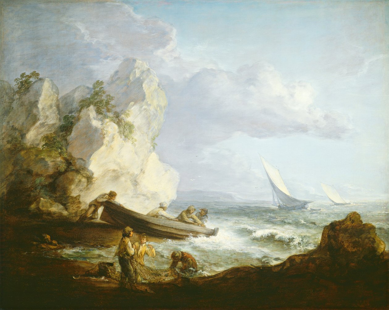 Merenranta kalastajien kanssa tekijältä Thomas Gainsborough