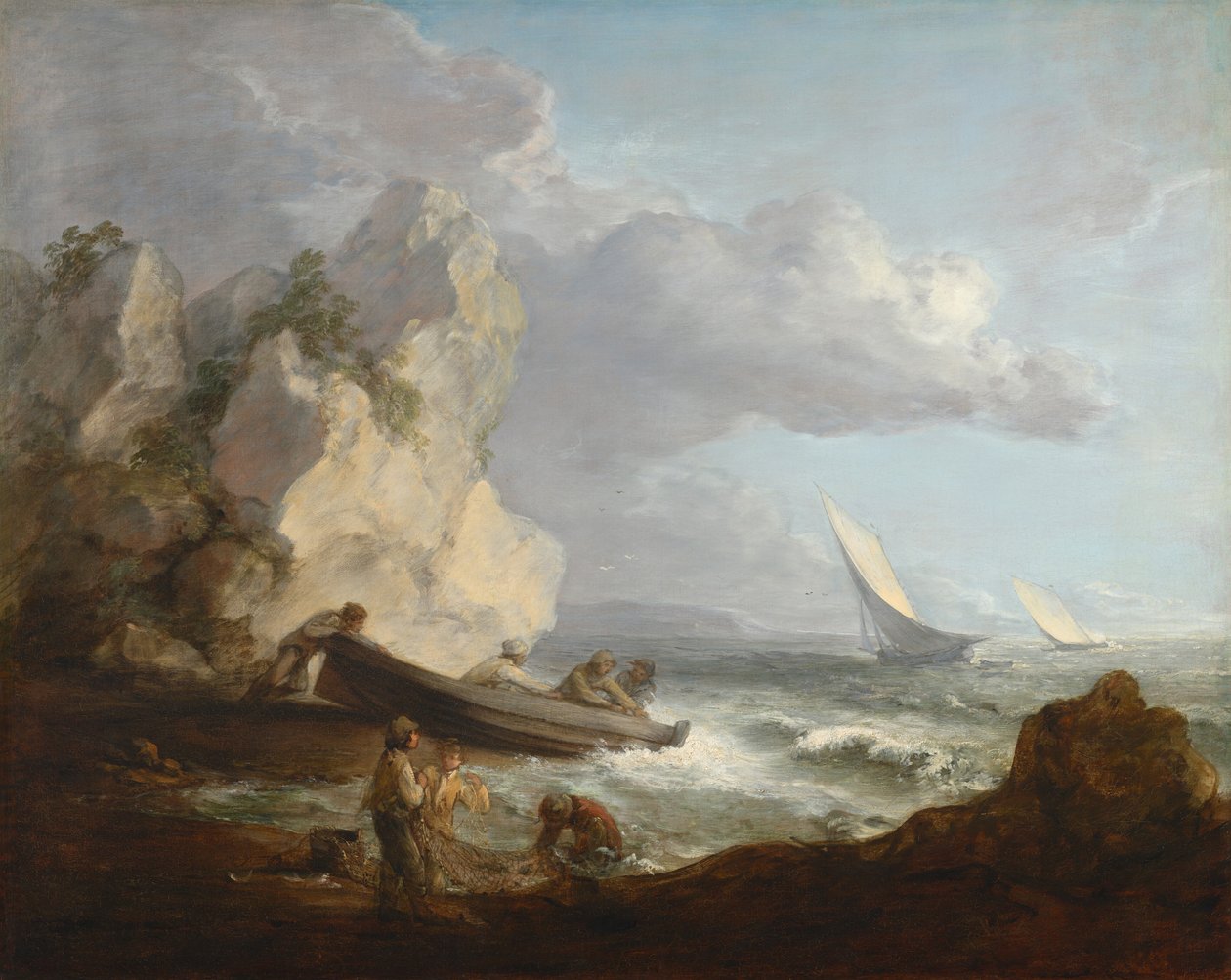 Merenranta ja kalastajia tekijältä Thomas Gainsborough