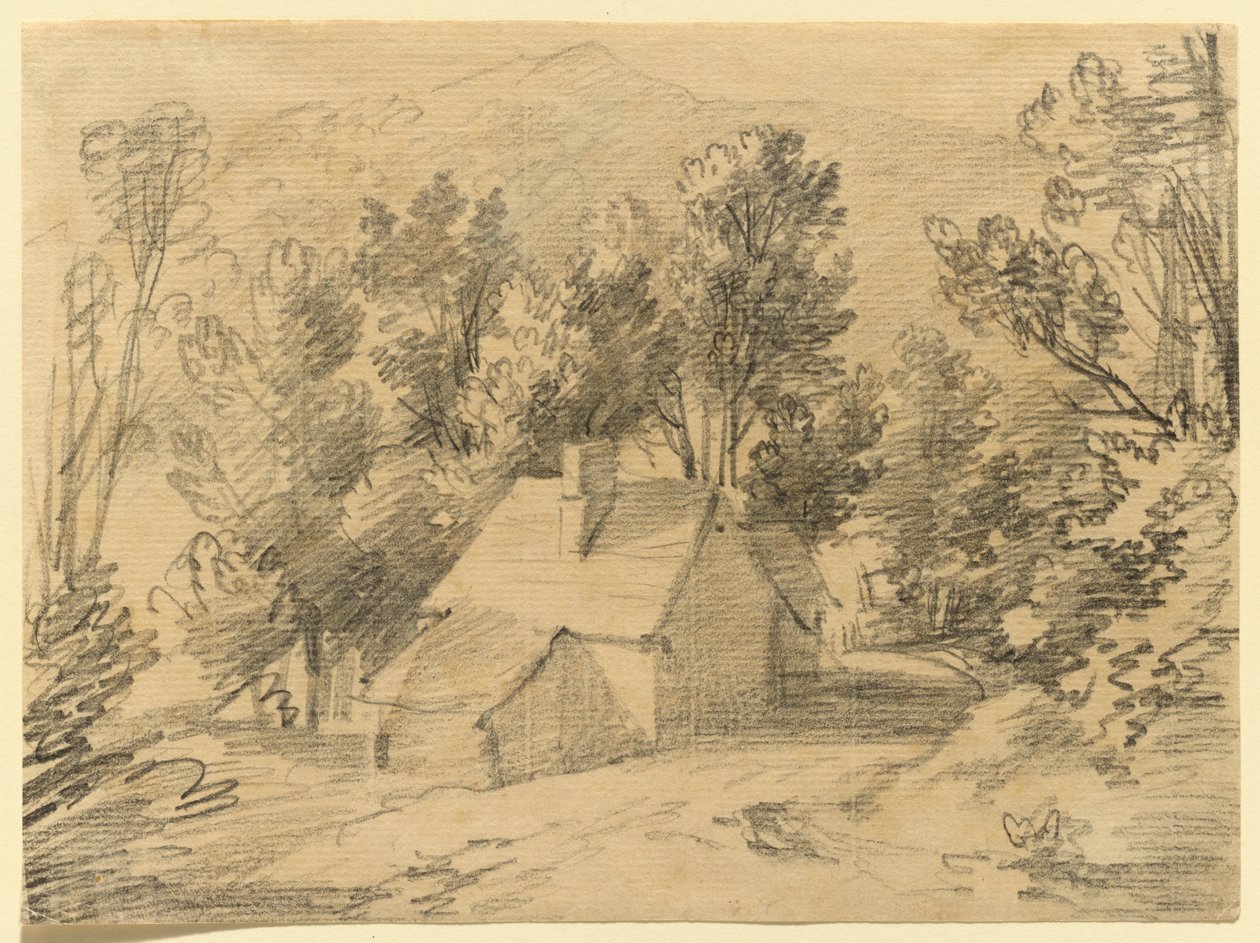 Tutkielma talosta ja vajasta metsäisessä laaksossa tekijältä Thomas Gainsborough