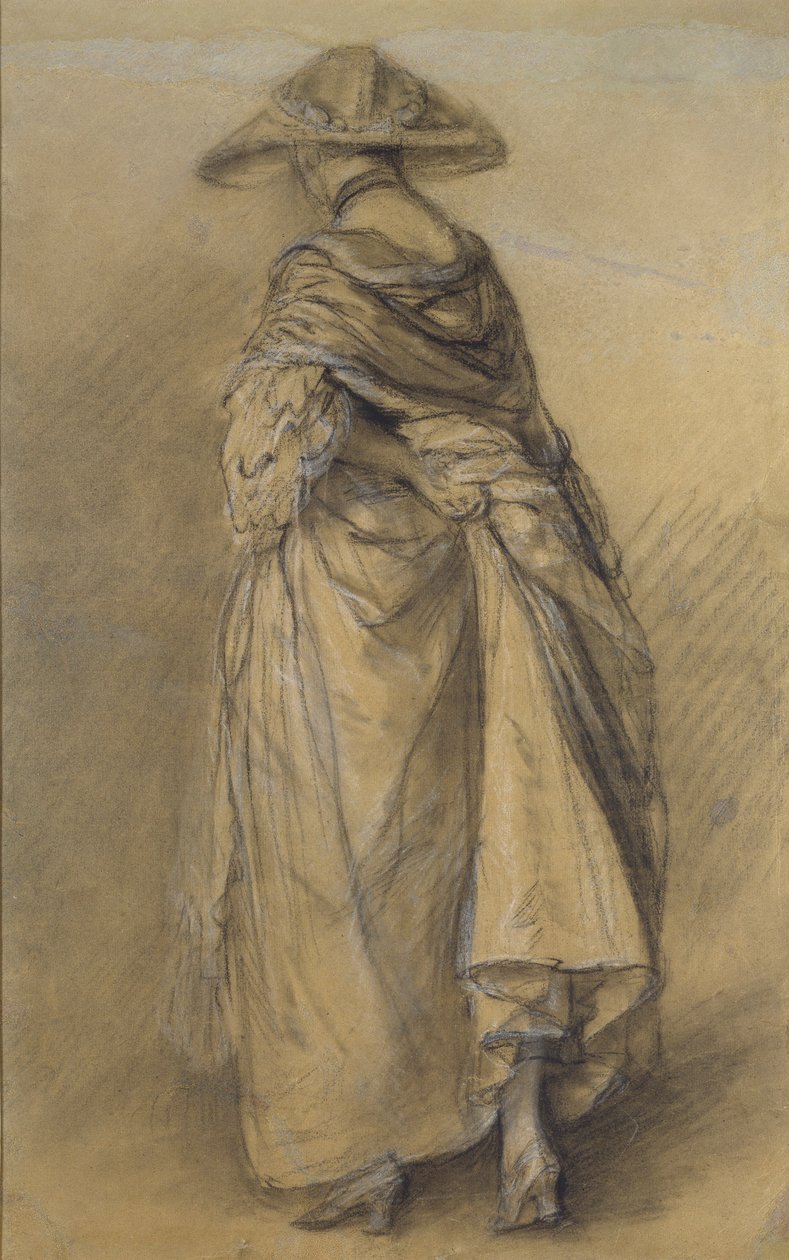 Tutkimus naisesta takaa katsottuna, 1700-luvun puoliväli tekijältä Thomas Gainsborough