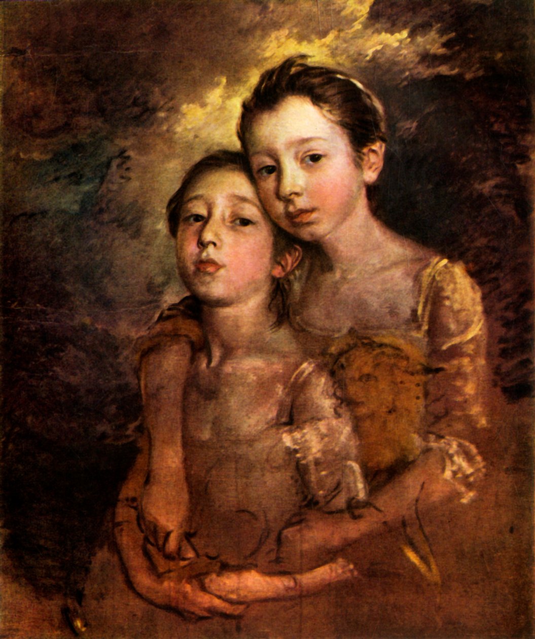 "Maalarin tyttäret kissan kanssa", c1760, 1944. tekijältä Thomas Gainsborough