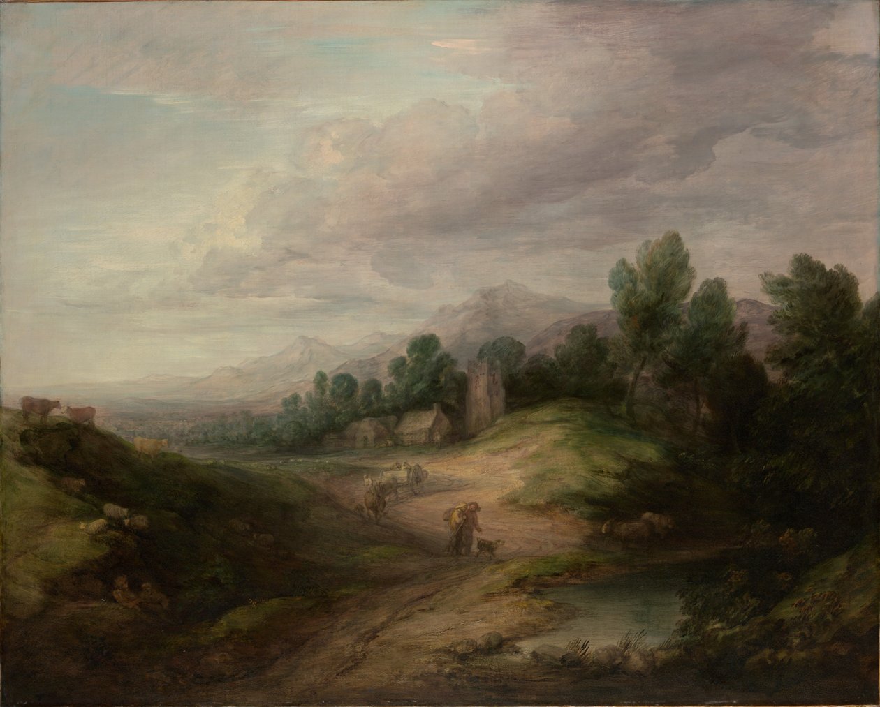 Metsäinen ylänkö maisema tekijältä Thomas Gainsborough