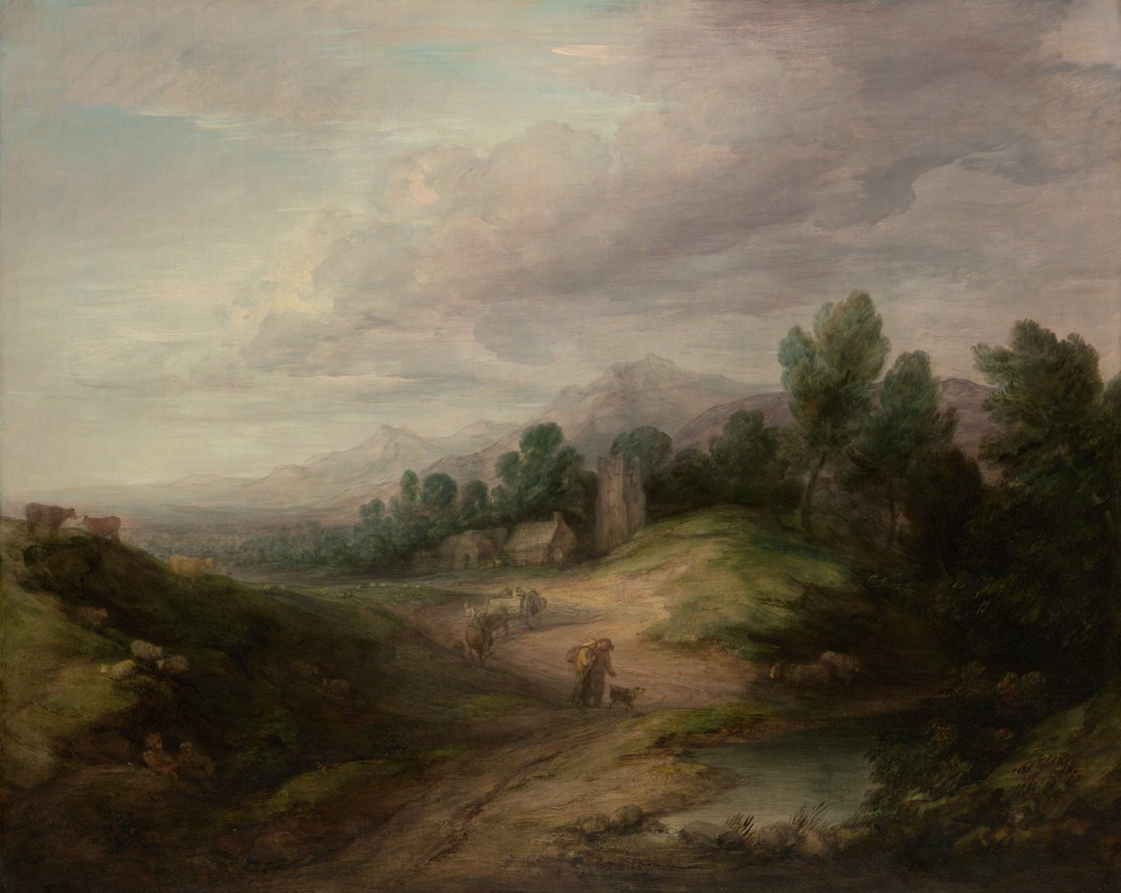 Metsäinen ylänkömaisema, luultavasti 1783. tekijältä Thomas Gainsborough