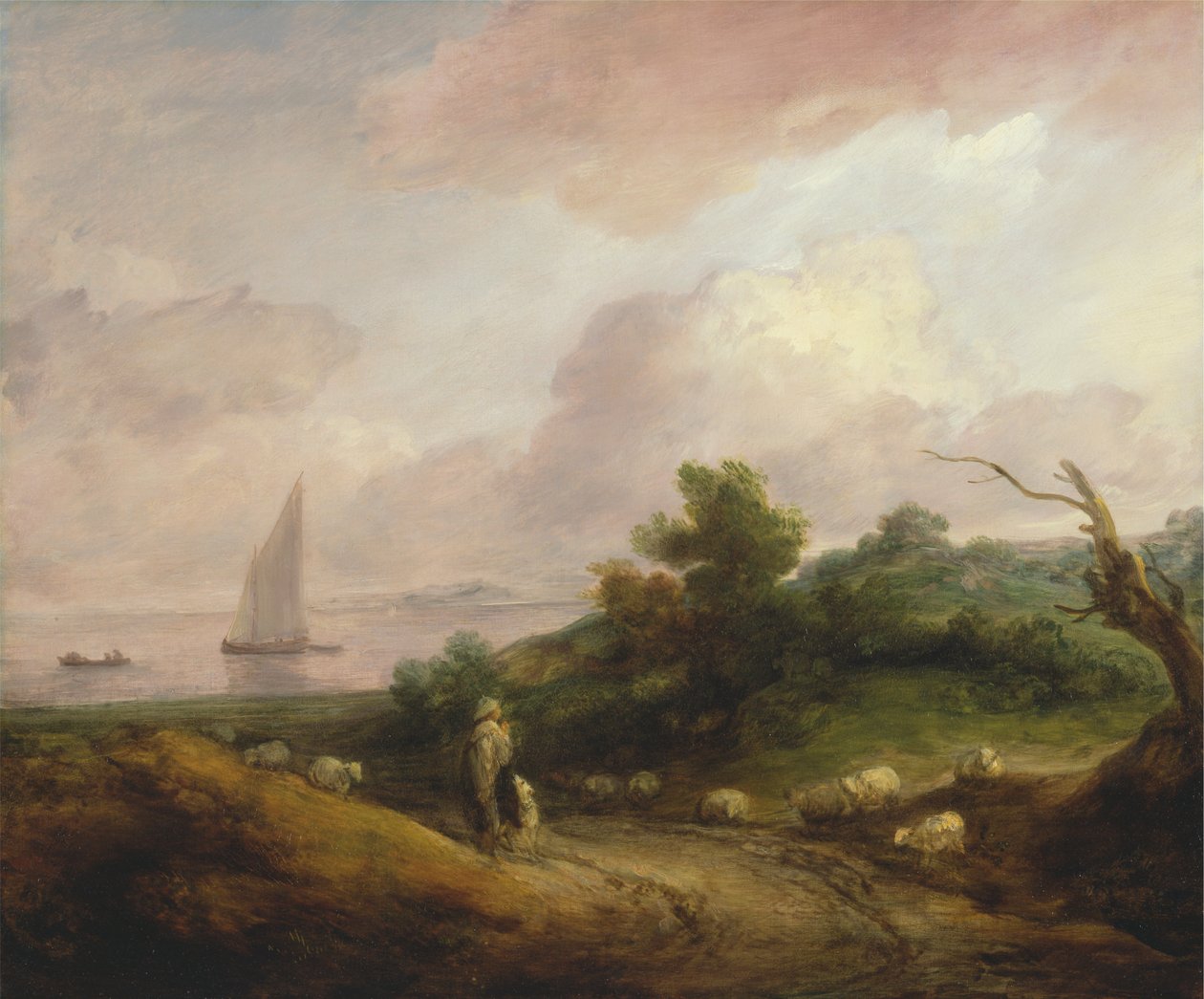 Rannikkomaisema paimenen ja hänen laumansa kanssa tekijältä Thomas Gainsborough RA