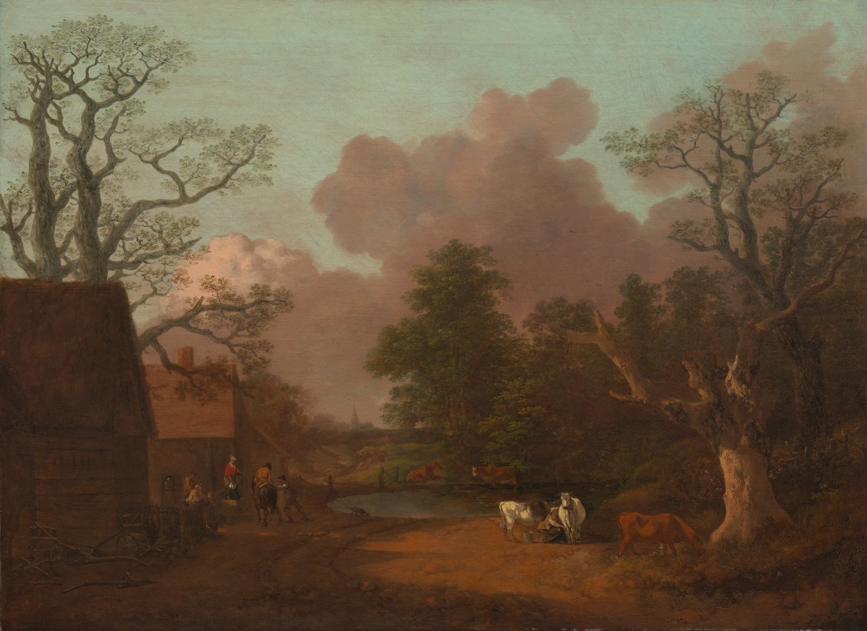 Maisema Maitoneidon kanssa tekijältä Thomas Gainsborough RA
