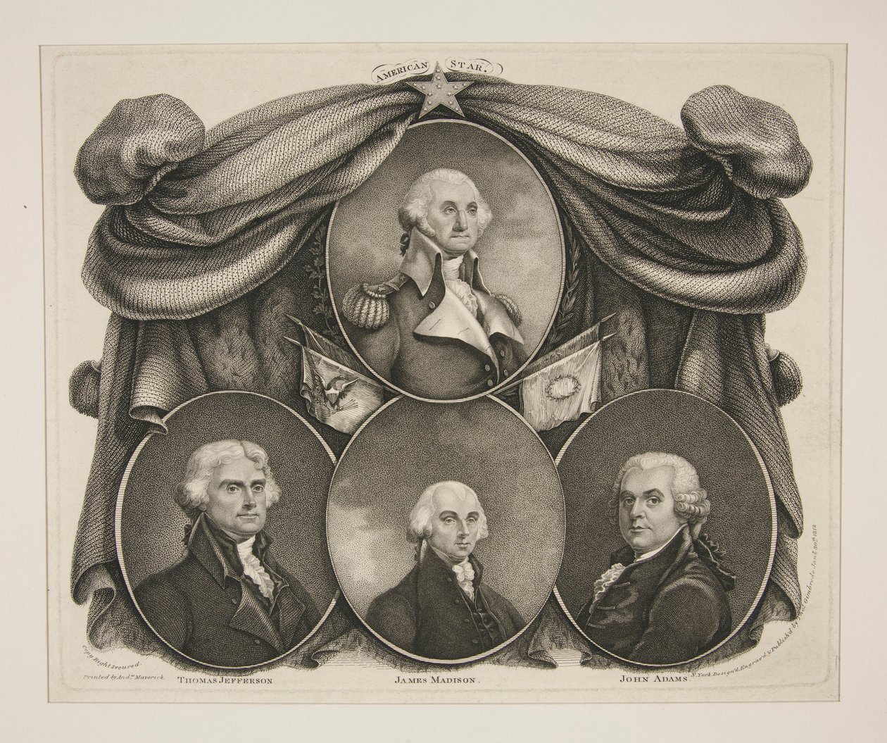 (Washington) Thomas Jefferson. - James Madison. - John Adams tekijältä Thomas Gimbrede