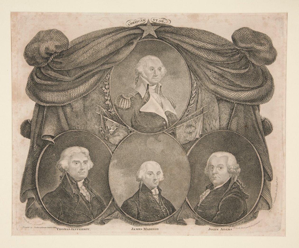 American Star, Washington, Jefferson, Madison ja Adams tekijältä Thomas Gimbrede