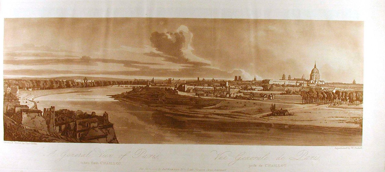 Ein Gesamtblick auf Paris von Chaillot aus tekijältä Thomas Girtin
