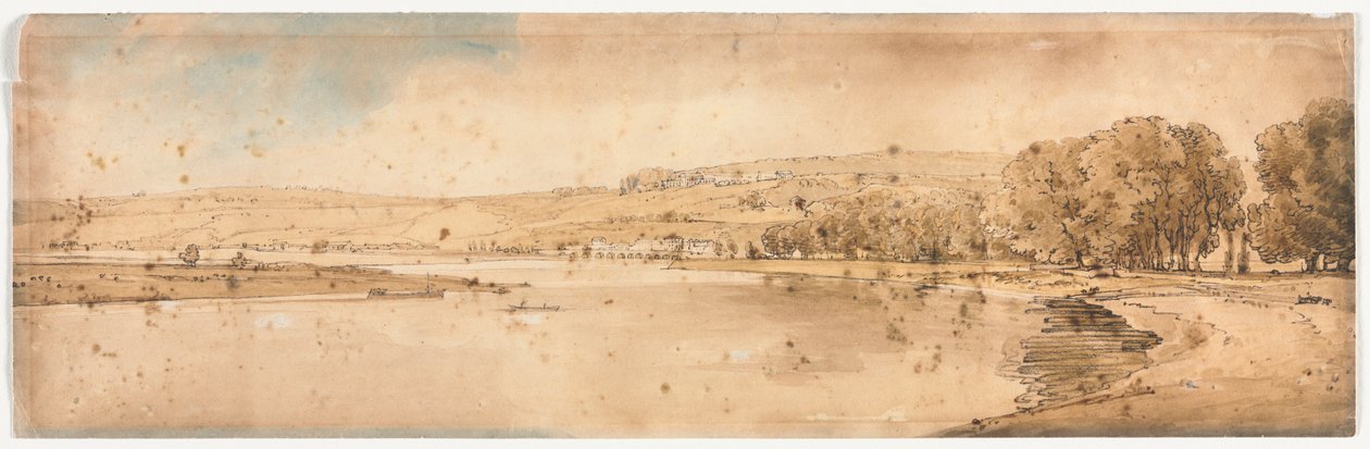 Valikoima kahdestakymmenestä kauneimmasta näkymästä Pariisissa, 1802. tekijältä Thomas Girtin