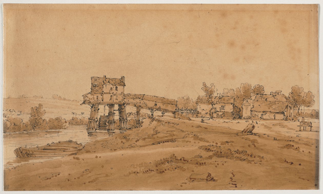 Valikoima 20 kauneimmasta näkymistä Pariisissa, 1802. tekijältä Thomas Girtin