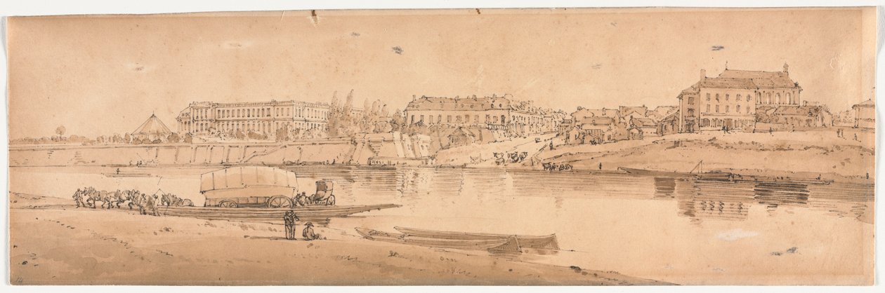 Valikoima kahdestakymmenestä kauneimmasta näkymästä Pariisissa, 1802. tekijältä Thomas Girtin
