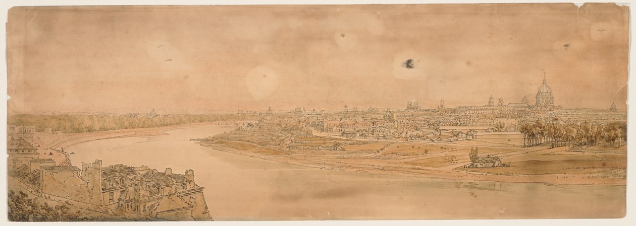 Valikoima kahdestakymmenestä kauneimmasta näkymästä Pariisissa, 1802. tekijältä Thomas Girtin