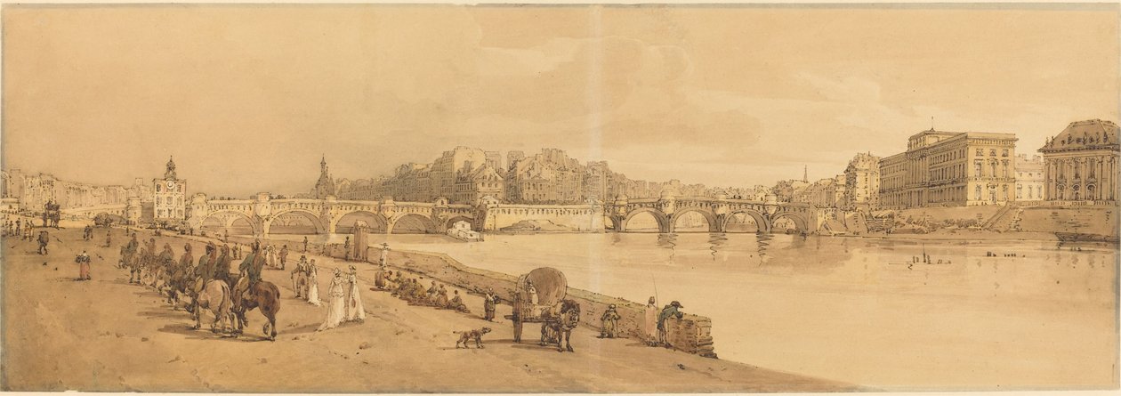 Näkymä Pont Neufille, rahapajalle jne.: pl.8 tekijältä Thomas Girtin