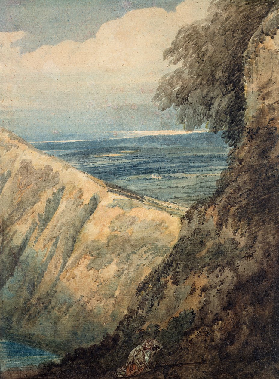Dorsetin rannikko, lähellä Lulworth Covea tekijältä Thomas Girtin