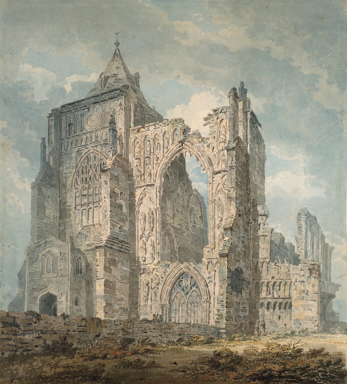 Crowland Abbey, Lincolnshire, 1793 tekijältä Thomas Girtin
