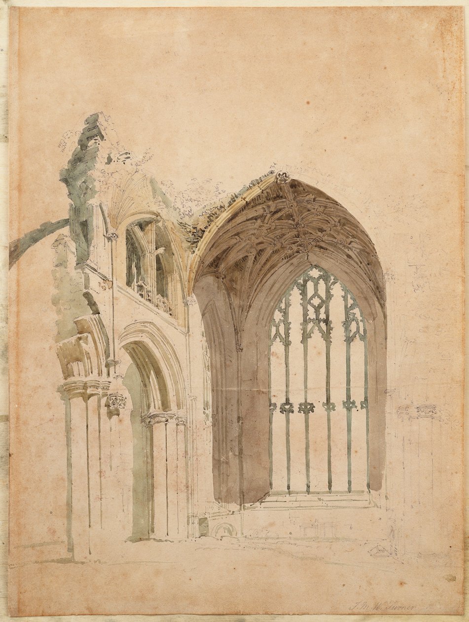 Melrose Abbey: The East Window, noin 1770-luku tekijältä Thomas Girtin