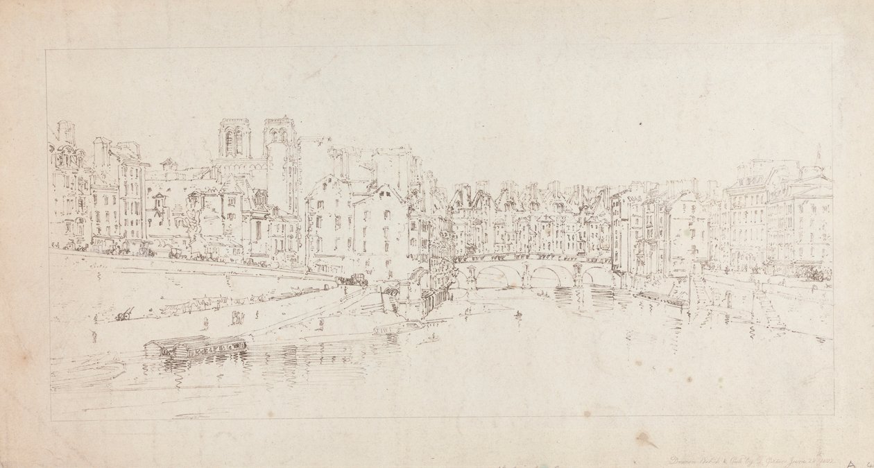 Näkymä Pont St. Michelille Pont Neufista tekijältä Thomas Girtin