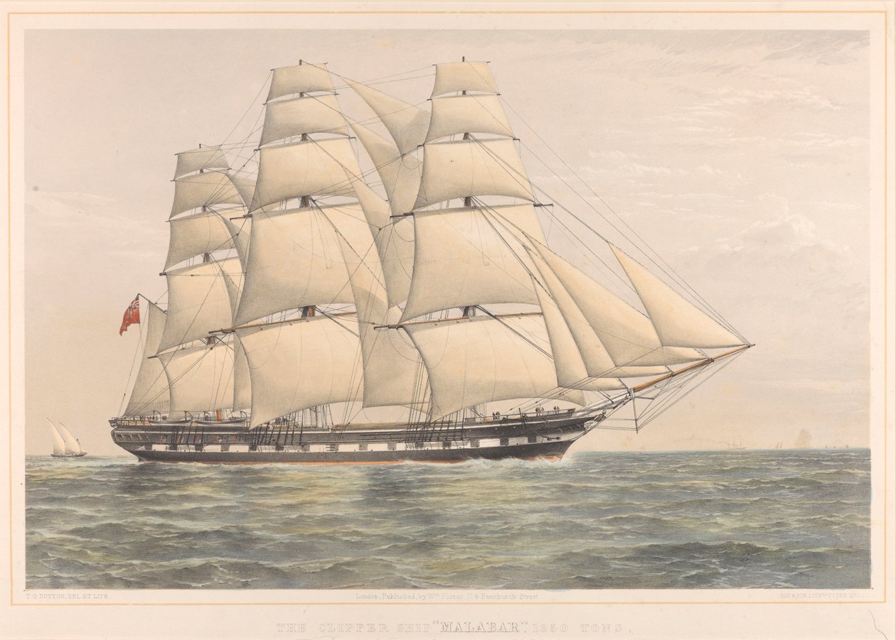 Clipper-alus Malabar 1350 tonnia tekijältä Thomas Goldsworth Dutton