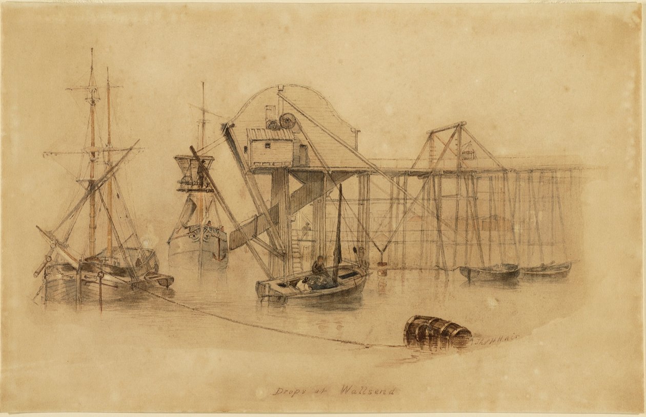Drops at Wallsend (akvarelli paperille) tekijältä Thomas H. Hair