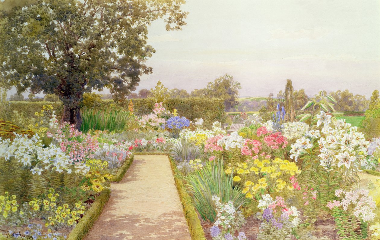 Lily Border Great Tangleyn kartanossa, Surrey, Surrey tekijältä Thomas H. Hunn