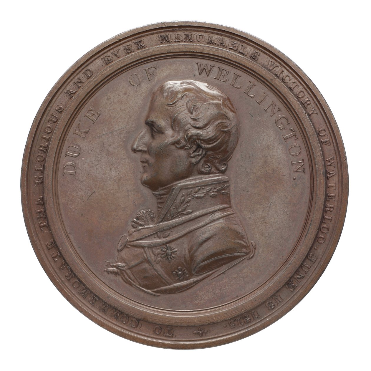 Mitali Wellingtonin ja Blücherin muistoksi Waterloossa, 1815 (pronssi) tekijältä Thomas Halliday