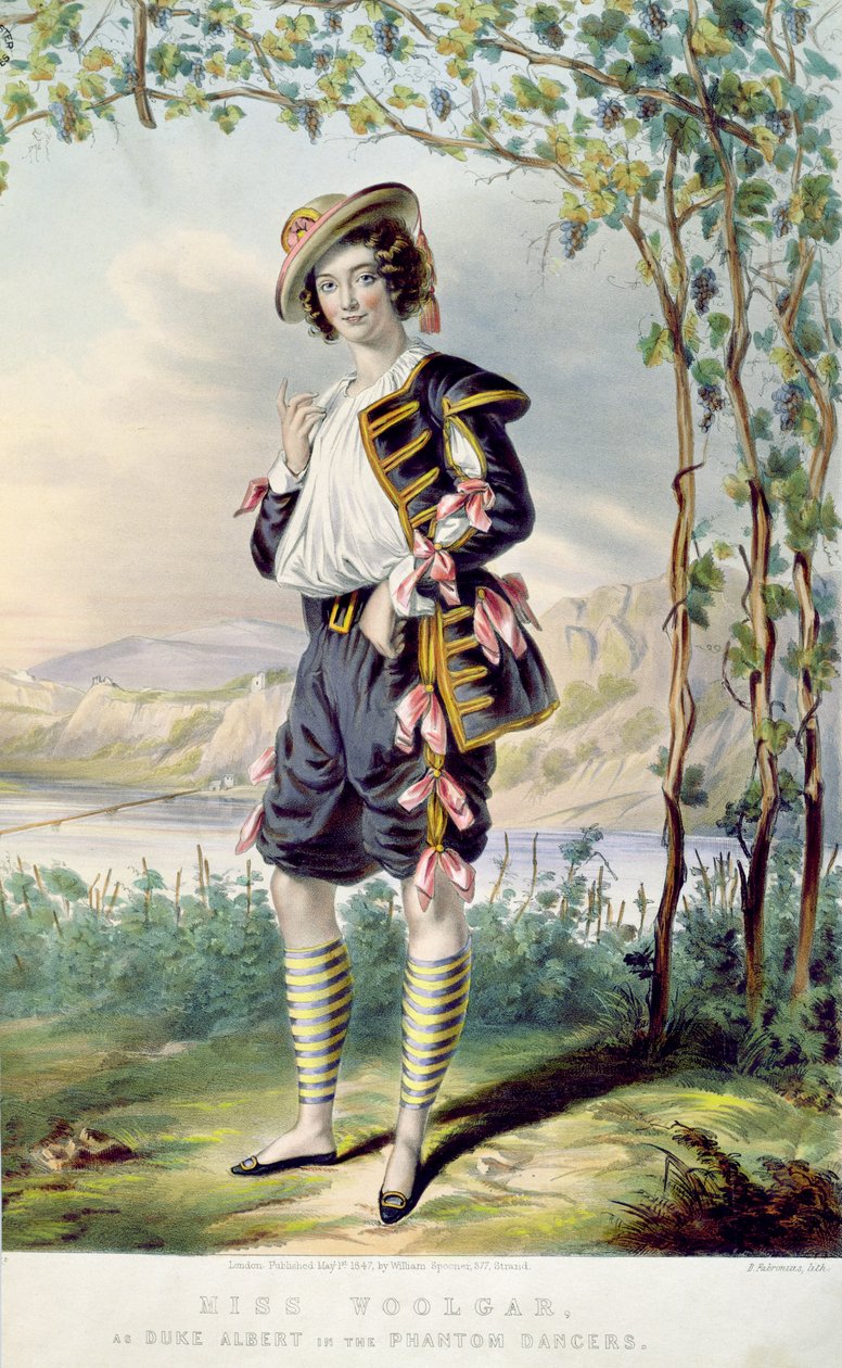 Neiti Woolgar Duke Albertina elokuvassa The Phantom Dancers, kaiverrettu D. Fabronius, 1847 tekijältä Thomas Harrington Wilson