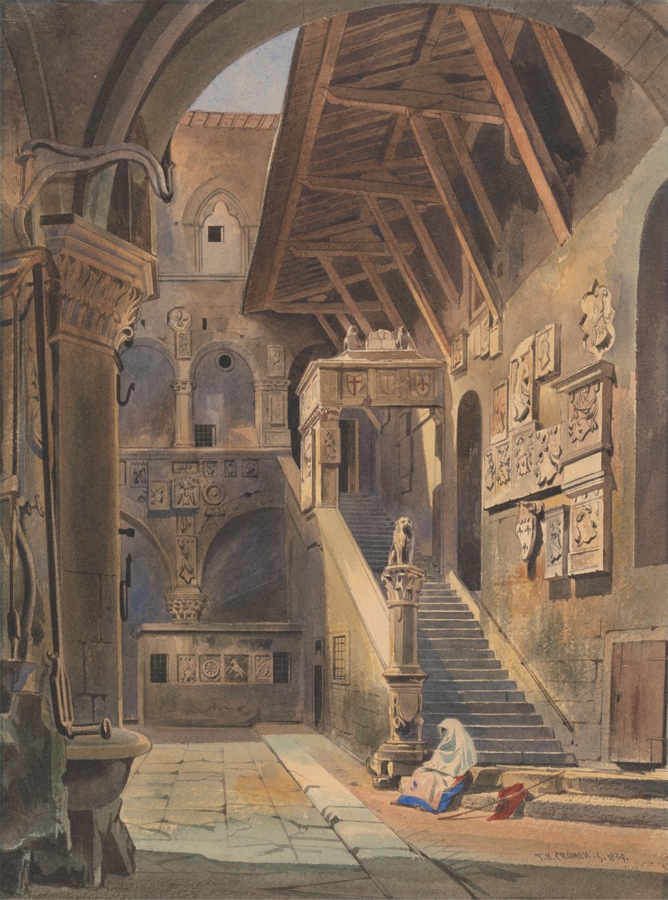 Bargellon tuomioistuin, Firenze tekijältä Thomas Hartley Cromek