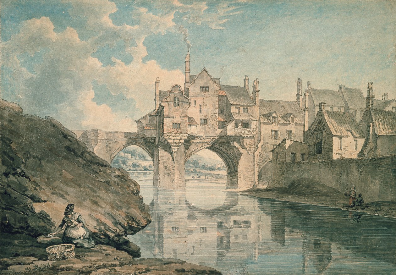 Elvet Bridge, Durham, 1781 tekijältä Thomas Hearne