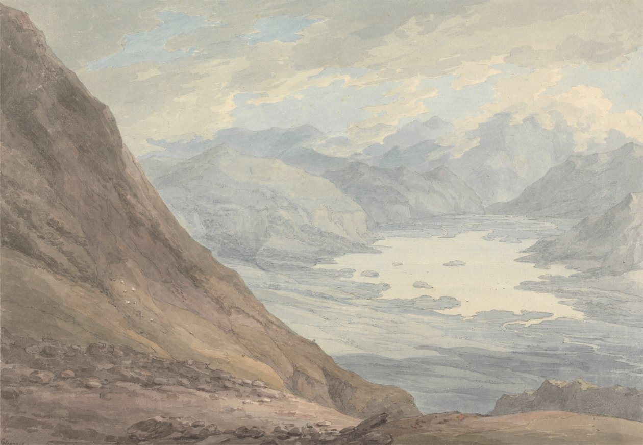 Näkymä Skiddawsta Derwentwaterin yli tekijältä Thomas Hearne