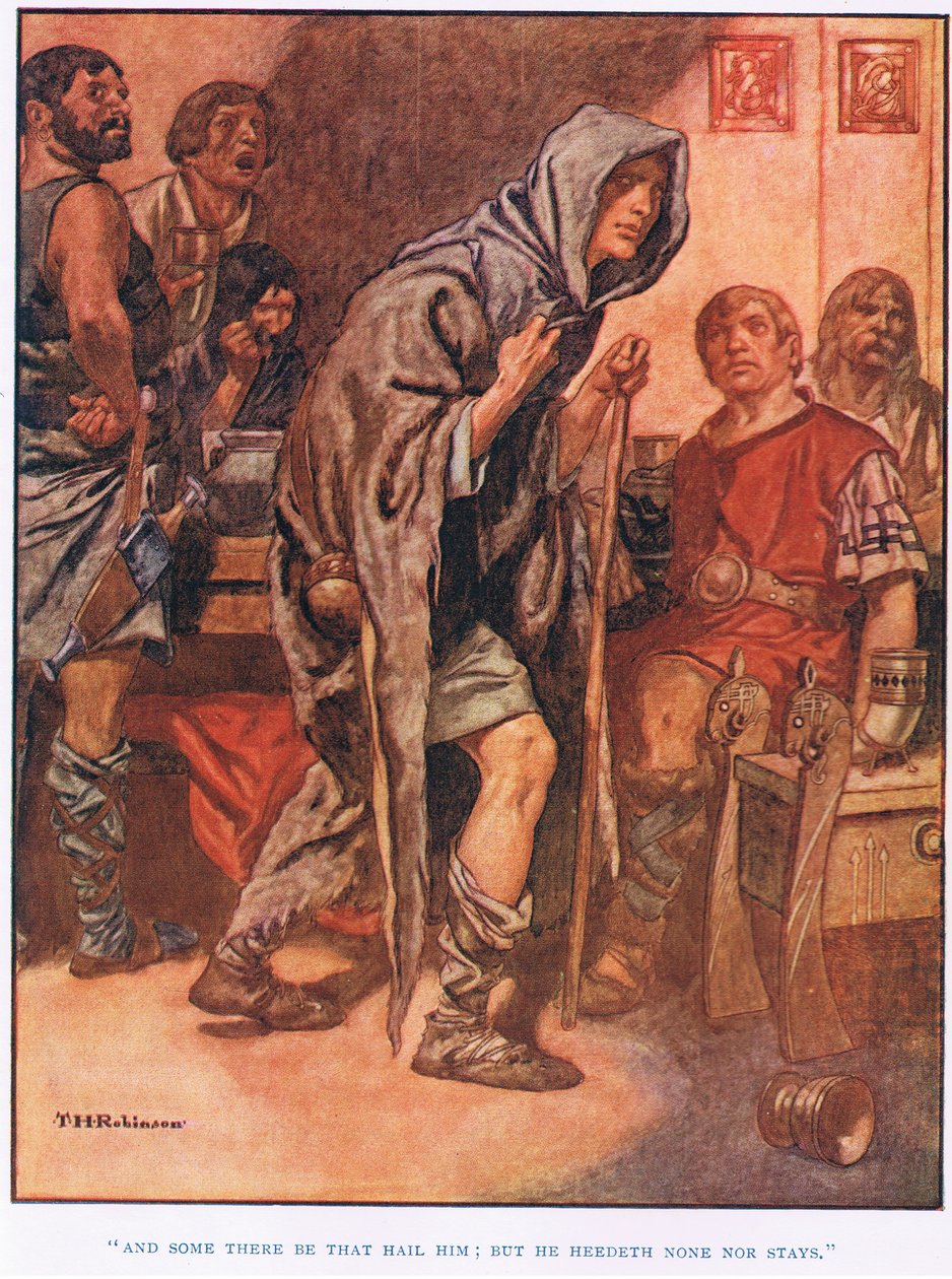 Ja jotkut ovat, jotka tervehtivät häntä (litho). tekijältä Thomas Heath Robinson