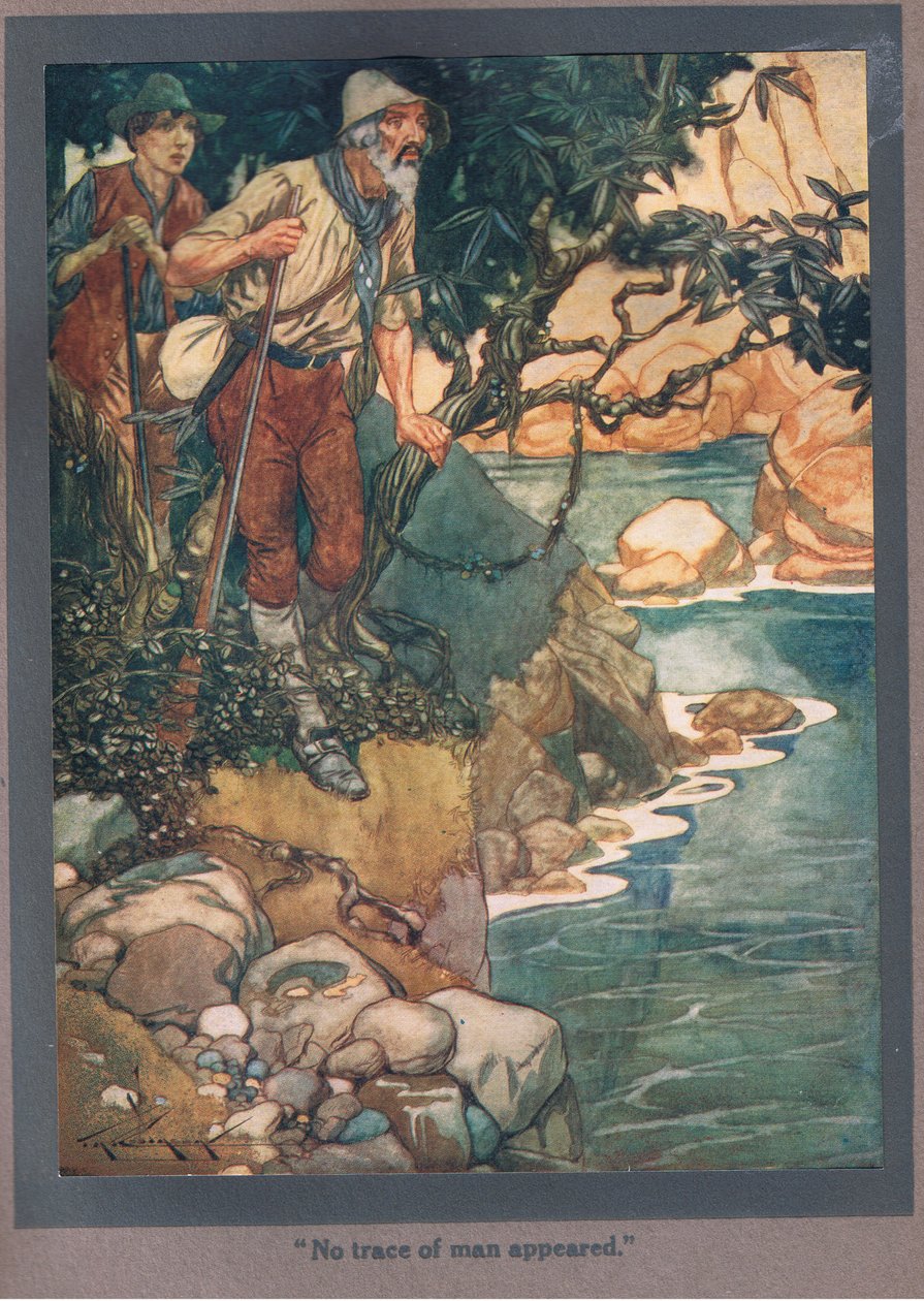 Ihmisen jälkiä ei näkynyt (värilitro). tekijältä Thomas Heath Robinson