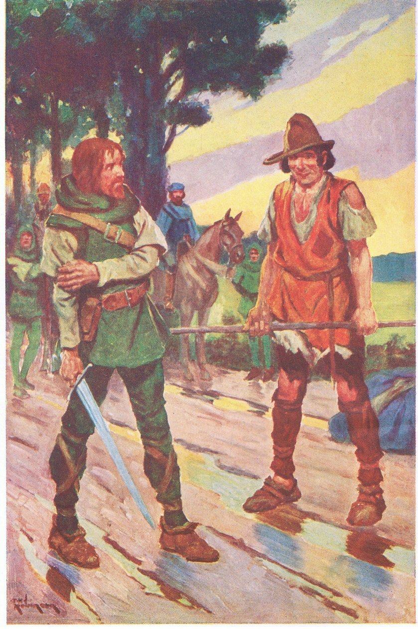 "En minä", kerjäläinen vastasi. "Taistelu ei ollut minun valintani". (väriliitos) tekijältä Thomas Heath Robinson