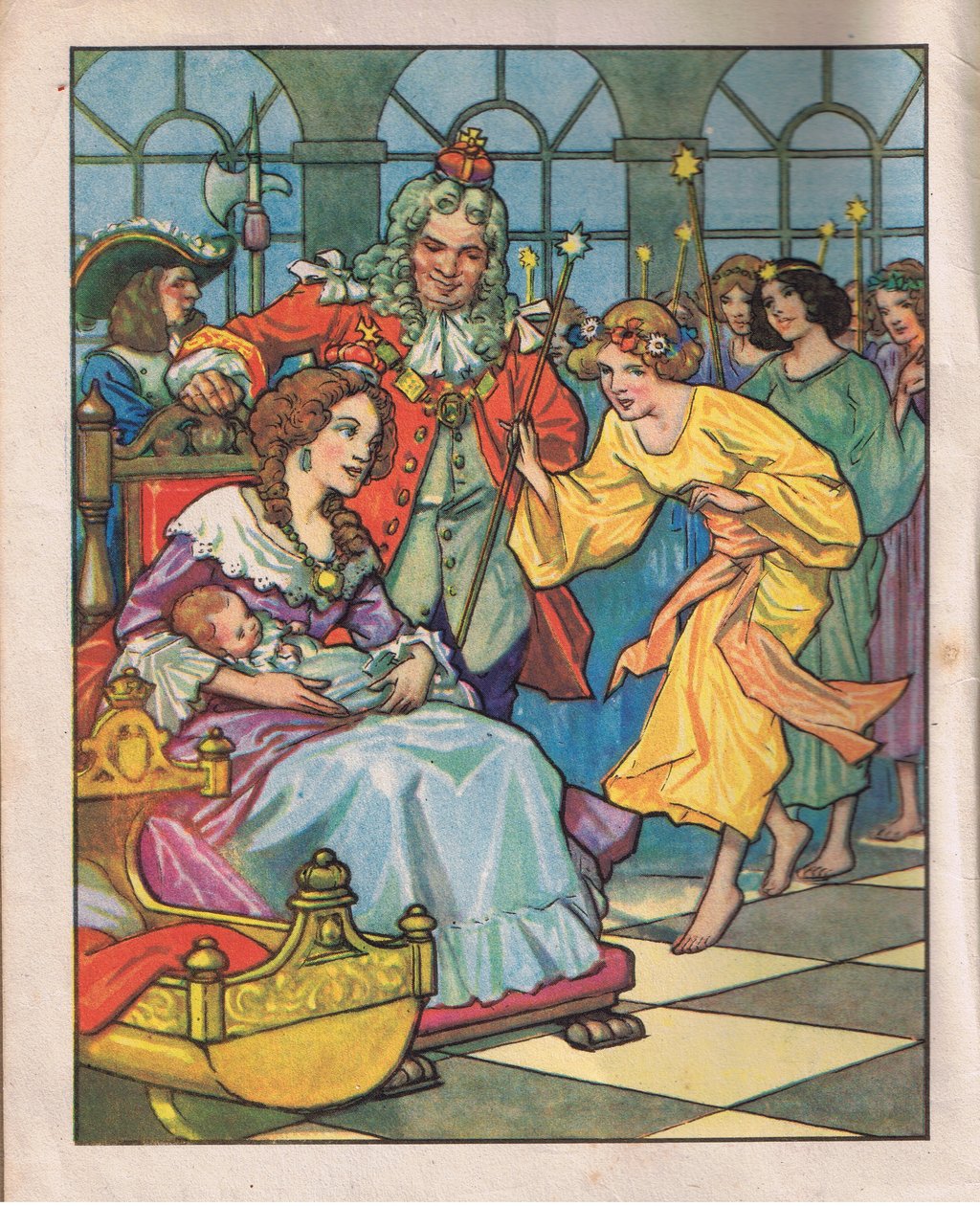 Keijut ja prinsessa (litografia) tekijältä Thomas Heath Robinson