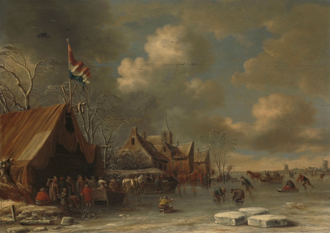 Nautitaan jäästä, 1677 tekijältä Thomas Heeremans
