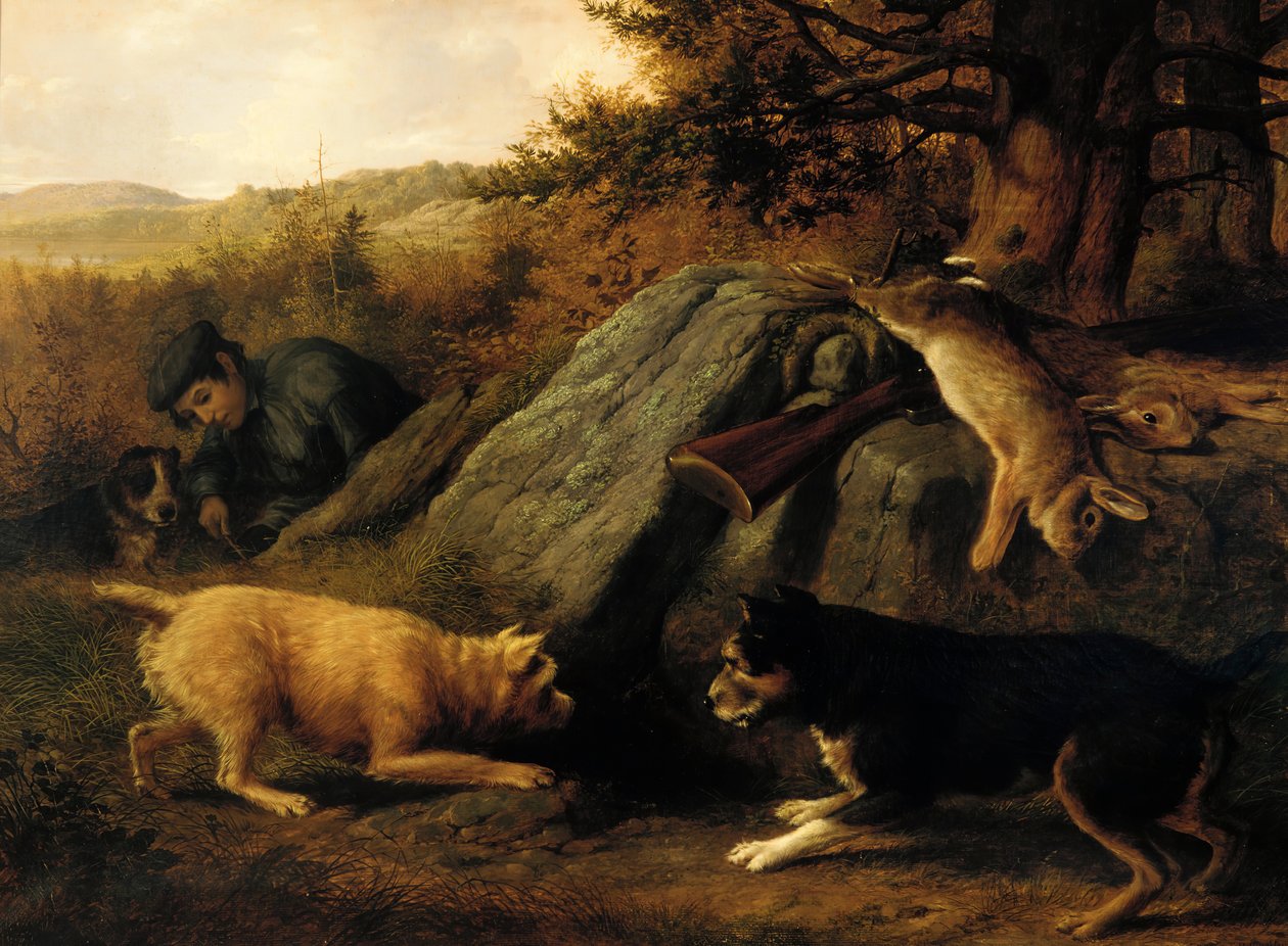 Kaninmetsästäjät, 1850. tekijältä Thomas Hewes Hinckley