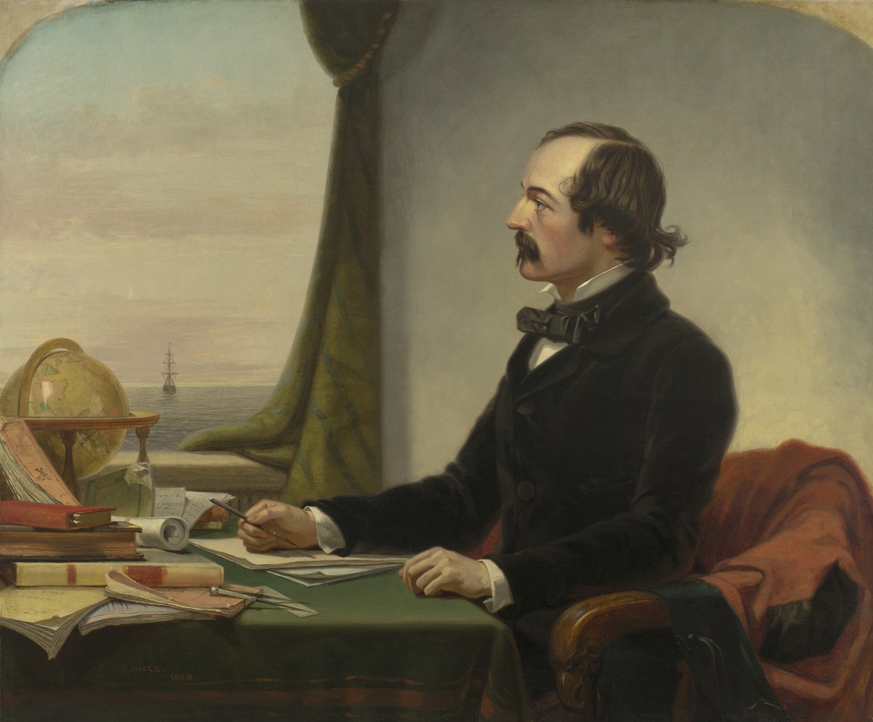 Elisha Kent Kanen (1820-57) muotokuva (öljy pellavalle) tekijältä Thomas Hicks