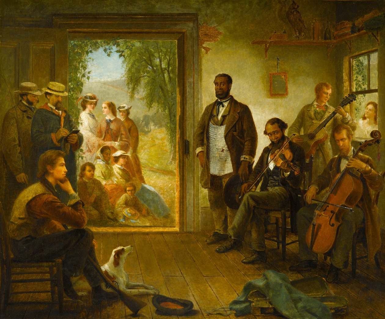 The Musicale, Parturi, Trenton Falls, New York, 1866 tekijältä Thomas Hicks