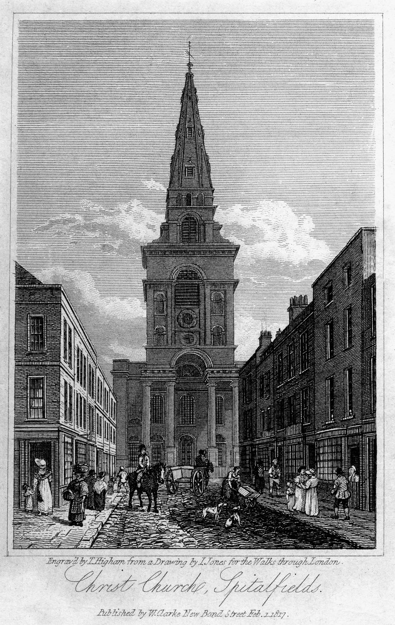 Christ Church, Spitalfields, Lontoo, 1817. tekijältä Thomas Higham