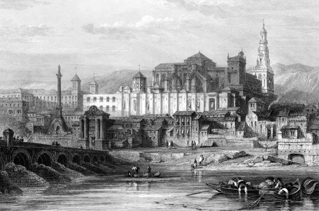 Suuri moskeija ja inkvisition vankityrmä, Cordoba, Espanja, 1800-luku. tekijältä Thomas Higham