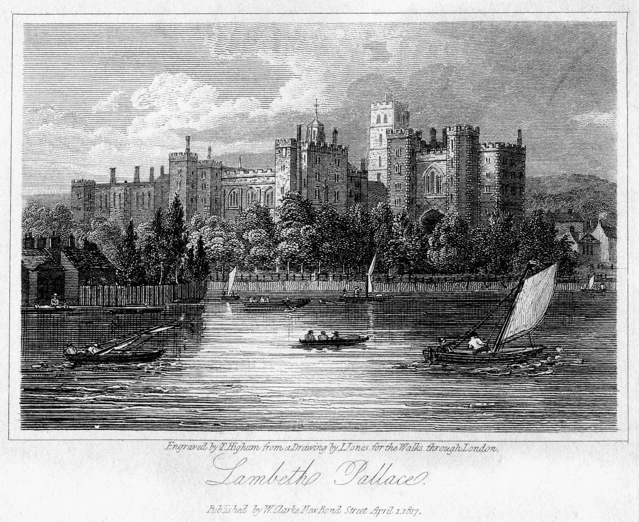 Lambeth Palace, Lontoo, 1817. tekijältä Thomas Higham