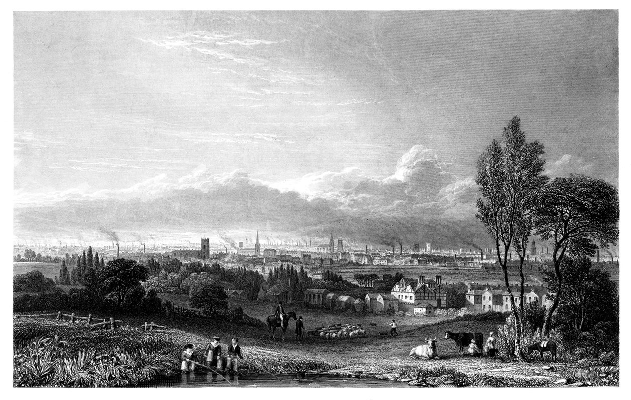 Näkymä Manchesteriin, 1844. tekijältä Thomas Higham