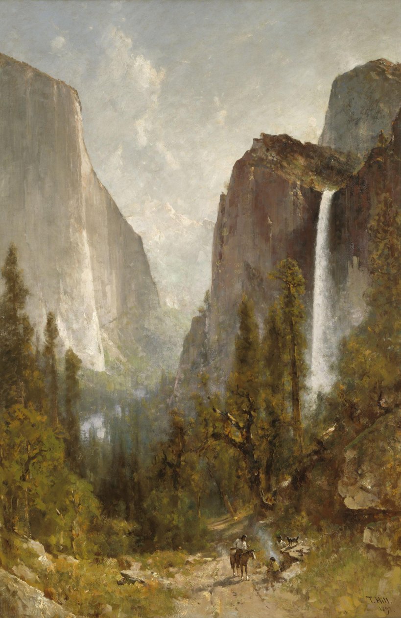 Bridal Veilin putoukset, Yosemiten laakso tekijältä Thomas Hill
