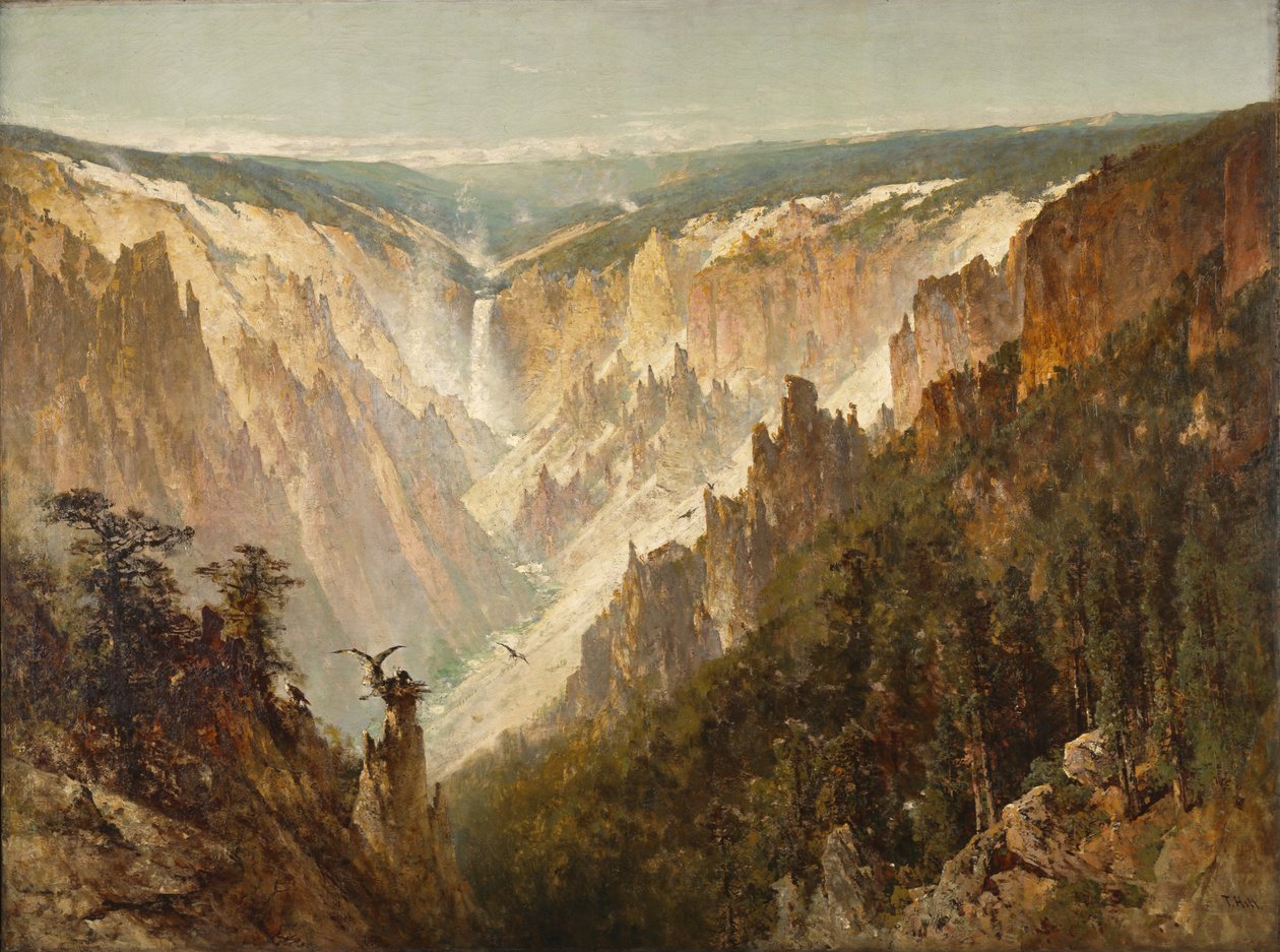 Yellowstonen Grand Canyon, noin 1884 tekijältä Thomas Hill