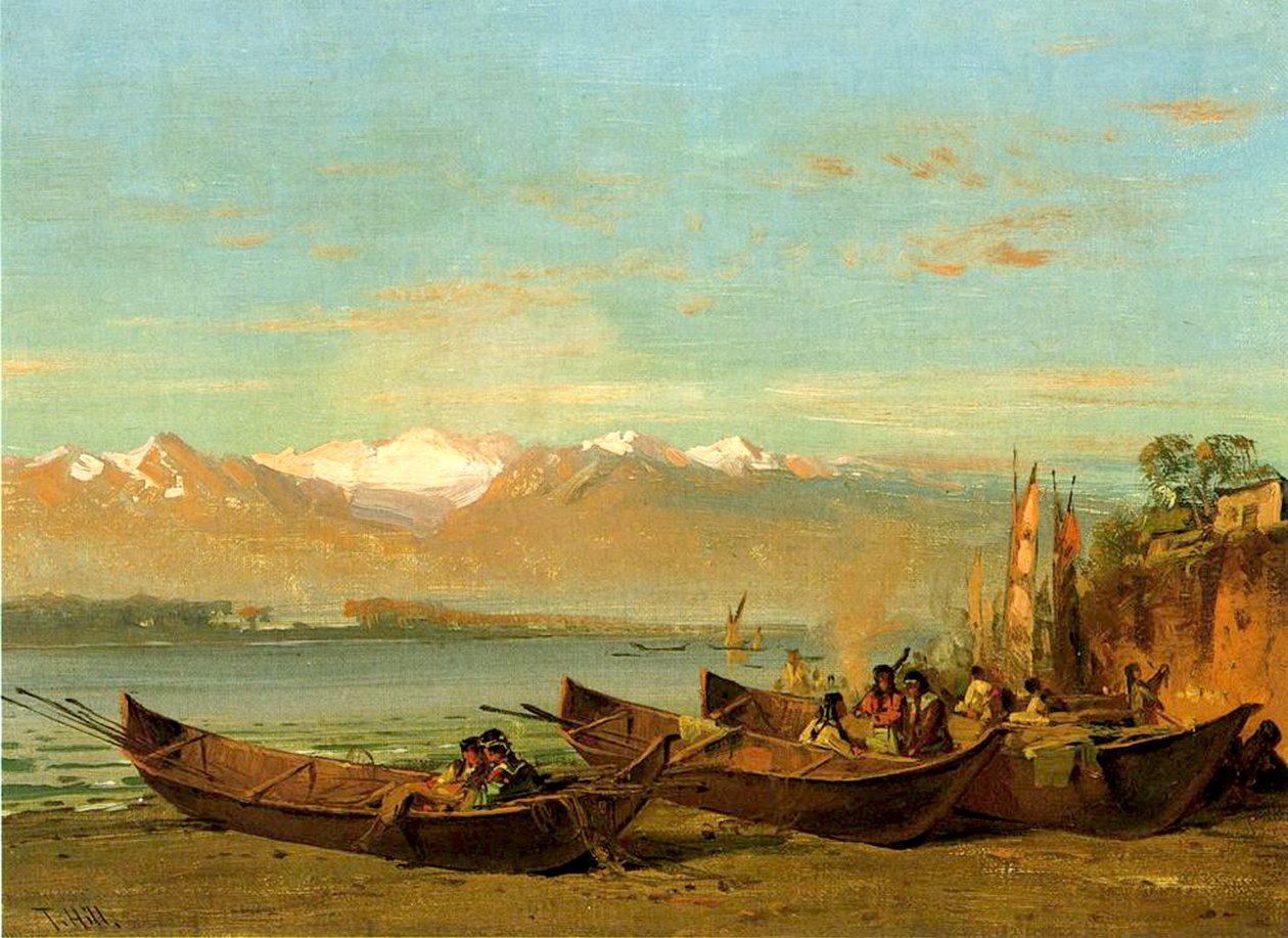 Lohifestivaali, Columbia River, n. 1888 tekijältä Thomas Hill