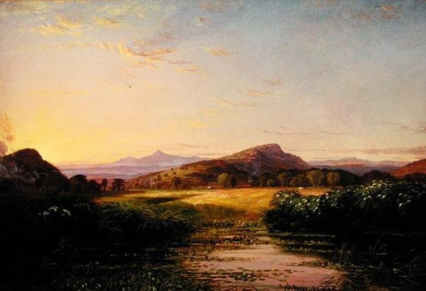Maisemapiirros, n. 1860-1870 (öljy kankaalle) tekijältä Thomas Hiram Hotchkiss